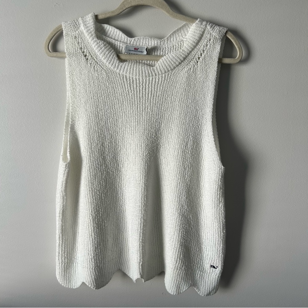 Vineyard Vines White Sleeveless Knit Tank Top